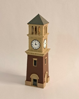 relógio torre decoração miniatura cidade brinquedo pintura Sino pequeno impressão coleção 3d print model - Mito3D