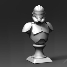 clone trooper de la fase 2 del busto fan arte impresión 3d modelo star wars starwars película 3d print model - Mito3D