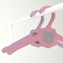 clother hangers kids hanger baby cat organising clothing toy low poly 3d print model - Mito3D
