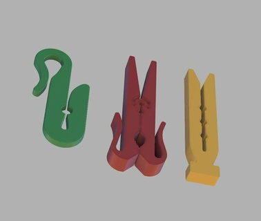 clothing peg - camping washing line drying outdoors clip dryer clothes pin print place pla swimming chips bag 3d print model - Mito3D