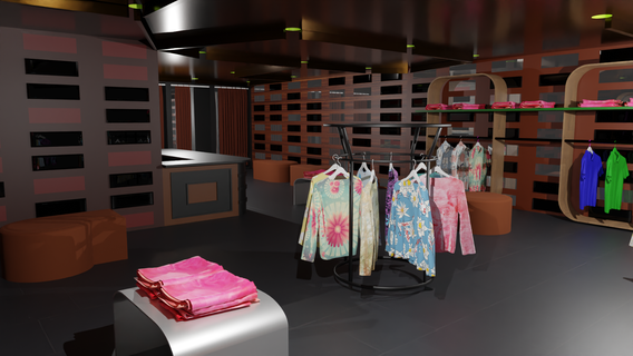clothing store interior 3d print model - Mito3D