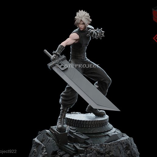 Wolke Final Fantasy Krieger Schwert Finale Fantasie scifi Spiel Statue Rollenspiel Zahl 3dprint Spielzeug Kit Waffe Skulptur Diorama tifa aerisch 3D print model - Mito3D