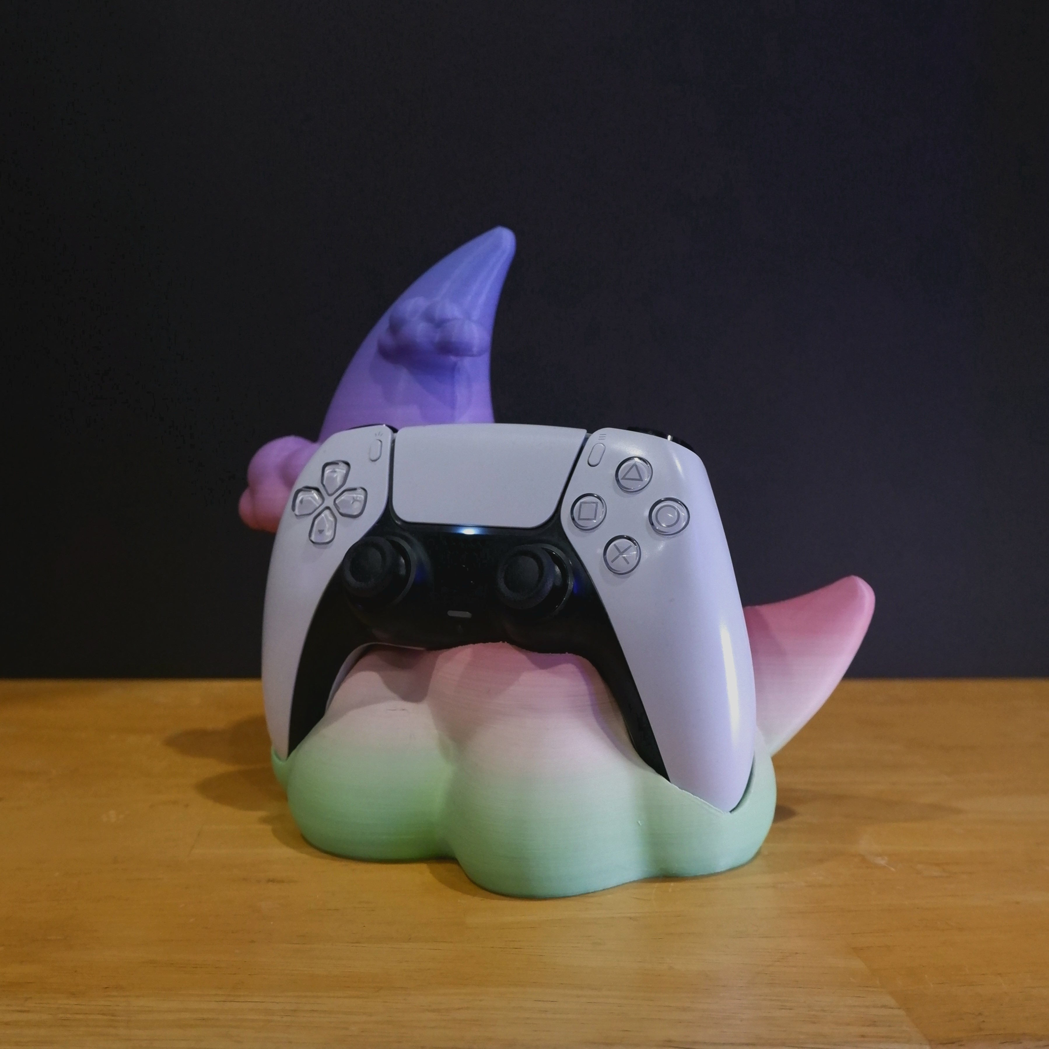 nube luna controller in piedi stazione gioco 5 titolare supporto ps4 ps5 kawaii carina decorazione giochi impostare ufficio 3D print model - Mito3D