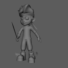 cloud boy character-low poly character sword shoes head band lowpolycount tooncharacter stylizedmodel stylizedcharacter fun conceptual gameready 3d print model - Mito3D