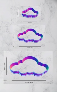 cloud cookie cutter -polymer clay Art shape polymerclay 3d print model - Mito3D