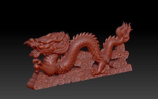cloud dragon playing pearl dragon pearl  3d print model - Mito3D