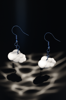 cloud earring Jewelry 3d print model - Mito3D
