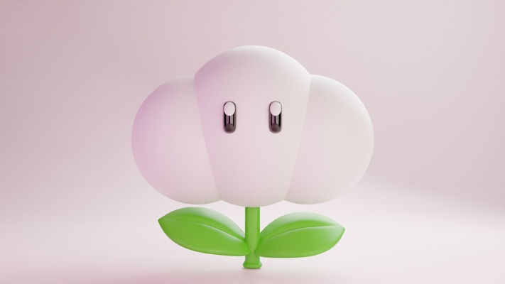cloud flower mario game star mushroom toy games videogames console art 3d print model - Mito3D