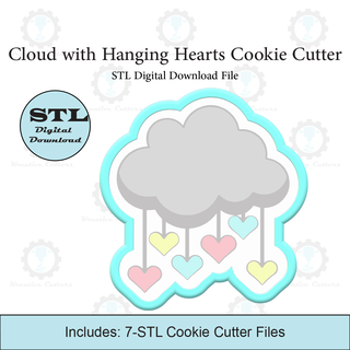 nube sospeso cuori biscotto frese stl File 3d print model - Mito3D