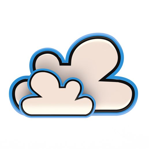 nube icona attrezzo nuvole server pc Internet Rete informatica cartone animato toon metereologico meteorologia simbolo cielo paesaggio nuvoloso 3D print model - Mito3D