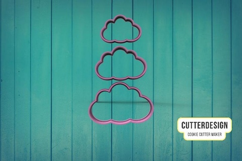 cloud kit cookie cutter m1 cookies cake decoration baby shower clouds rain love rainbow blessing 3d print model - Mito3D