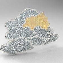 cloud necklace jewelry art poly 3d print model - Mito3D
