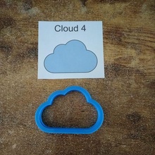cloud number 4 cookie cutter weather cutters fondant baking accessories cookies kitchen bakery 3d print model - Mito3D