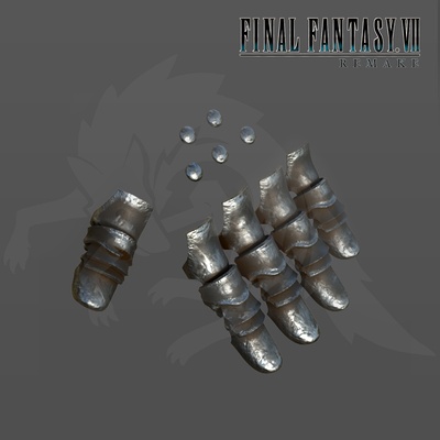 cloud strife articulated fingers final fantasy vii remake rebirth cosplay 3d model accessory armor prop ffvii stl finger hand gauntlet 3d print model - Mito3D