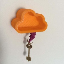 nuvem de trovão ímã titular da chave a casa decoração do agregado familiar chaveiro thunderbolt 3d print model - Mito3D