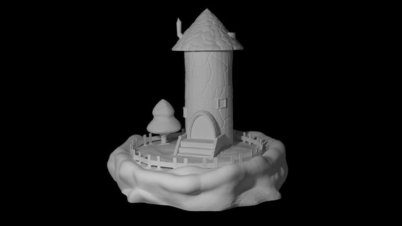 nube torre edificio castillo nubes dandd dnd mazmorras dragones casa mini miniatura mesa juego azar edificios estructuras 3d print model - Mito3D