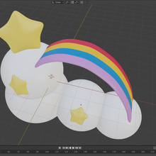 clouds rainbows stars free cute kwaii 3d print model - Mito3D