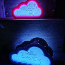 cloudy night light cloud lithophane 3d print model - Mito3D