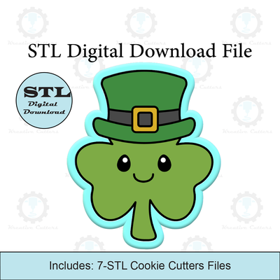clover hat cookie cutter stl file st patrick's day 3d print model - Mito3D