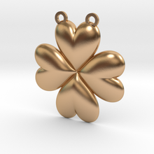 clover heart pendant trebol 3d print model - Mito3D