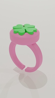 clover ring Jewelry toy 3d print model - Mito3D