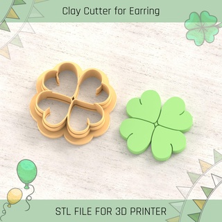 clover saint patrick's day polymer clay cutters cutter tools earring st patrick 3d print model - Mito3D