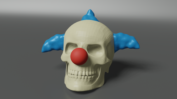 Clown Schädel multi Farbe einfach drucken Spiel Pennywise böse dunkel Ender Bambu Labore einzigartig 3d print model - Mito3D