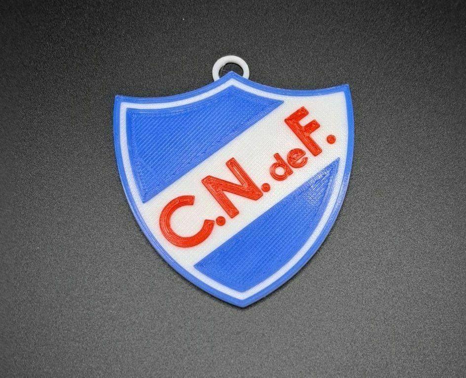 club nacional fútbol Uruguay llavero cadena futbol llave anillo señales logos 3D print model - Mito3D