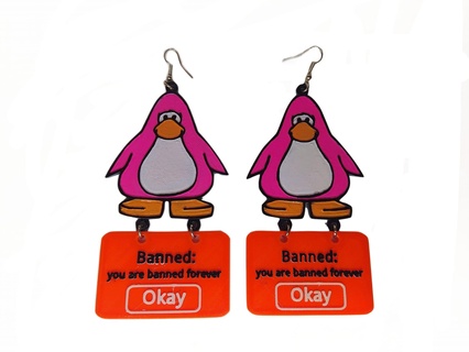 club penguin earrings keychains cp keychain 3d print model - Mito3D