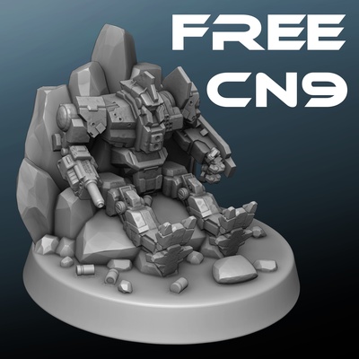 cn9 jeu mech mecha battletech mechwarrior robot mini afficher miniature 3d print model - Mito3D