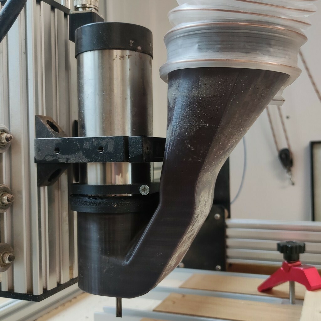 cnc 65mm mandrino polvere estrazione 100mm scarpa macchina collettore utensili 3D print model - Mito3D