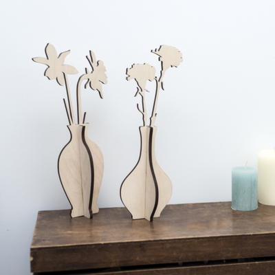 cnc decorativo pianta laser taglio casa decorazione impianti vaso fiori vegetazione mobilia interni 3d print model - Mito3D