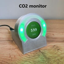 co2 metro artilugio sensor monitor aire calidad gas concentración COVID 19 habitación oficina arduino LED mhz19 3d print model - Mito3D