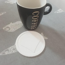 coaster cœur la maison de coupe boisson du bon café collor cuisine d'impression ronde cercle 3d print model - Mito3D