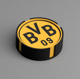 portavasos untersetzer borussia pej Dortmund bebidas Bochum sg Bundesliga Wattenscheid nchengladbach fútbol 3d print model - Mito3D