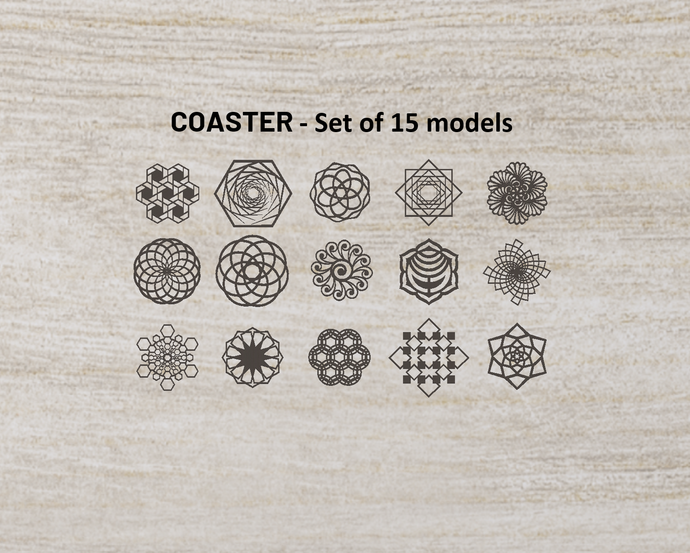 coasters - set 15 models - volume 1 coaster decoration decor art new home ornament  3D print model - Mito3D