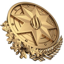 coat arms azerbaijan gold tool coatofarms emblem logo symbol ornament crown artcam cnc stl bassrelief plate ger 3d print model - Mito3D