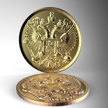 Mantel-Arme der Russischen Föderation Kunst gerb die Erleichterung medallion 3d print model - Mito3D