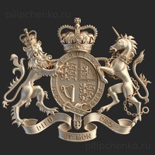 coat arms united kingdom government version art uk british england shield symbol 3d print model - Mito3D