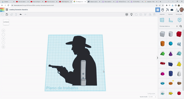 Saco estante pistola vaquero perchero Colgador sombreros pared 3d print model - Mito3D