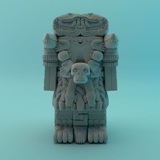 coatlicue arte asteca maya deusa divindade 3D print model - Mito3D