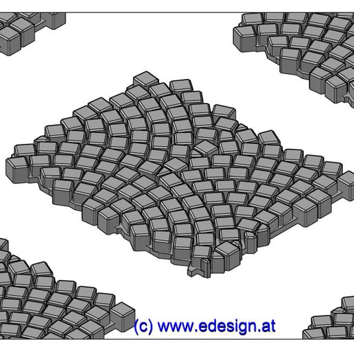 cobble stone - piece c0 architecture pavement track 1 model making railroad 3D print model - Mito3D