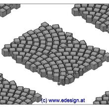 cobble stone - piece c0 architecture pavement track 1 model making railroad 3d print model - Mito3D