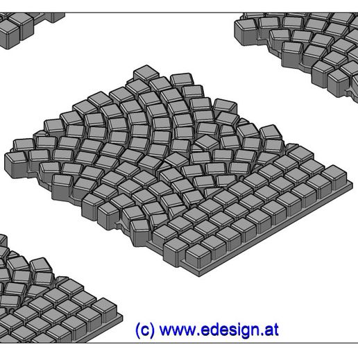 cobble stone - piece c1 architecture pavement track 1 model making railroad 3D print model - Mito3D