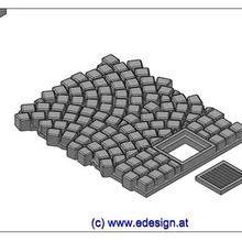 cobble stone - piece c11 architecture pavement track 1 model making railroad 3d print model - Mito3D