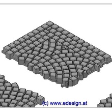 cobble stone - piece c4 architecture pavement track 1 model making railroad 3d print model - Mito3D