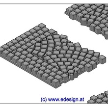 ciottolo calcolo pezzo c6 architettura pavimentazione traccia 1 modello fabbricazione Ferrovia 3d print model - Mito3D
