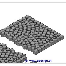 cobble stone - sidewalk piece c12 architecture pavement track 1 model making railroad 3d print model - Mito3D
