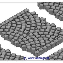 cobble stone - sidewalk piece c13 architecture pavement track 1 model making railroad 3d print model - Mito3D