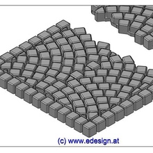 cobble stone - sidewalk piece c14 architecture pavement track 1 model making railroad 3d print model - Mito3D